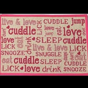 Doggy pink tapestry mat
